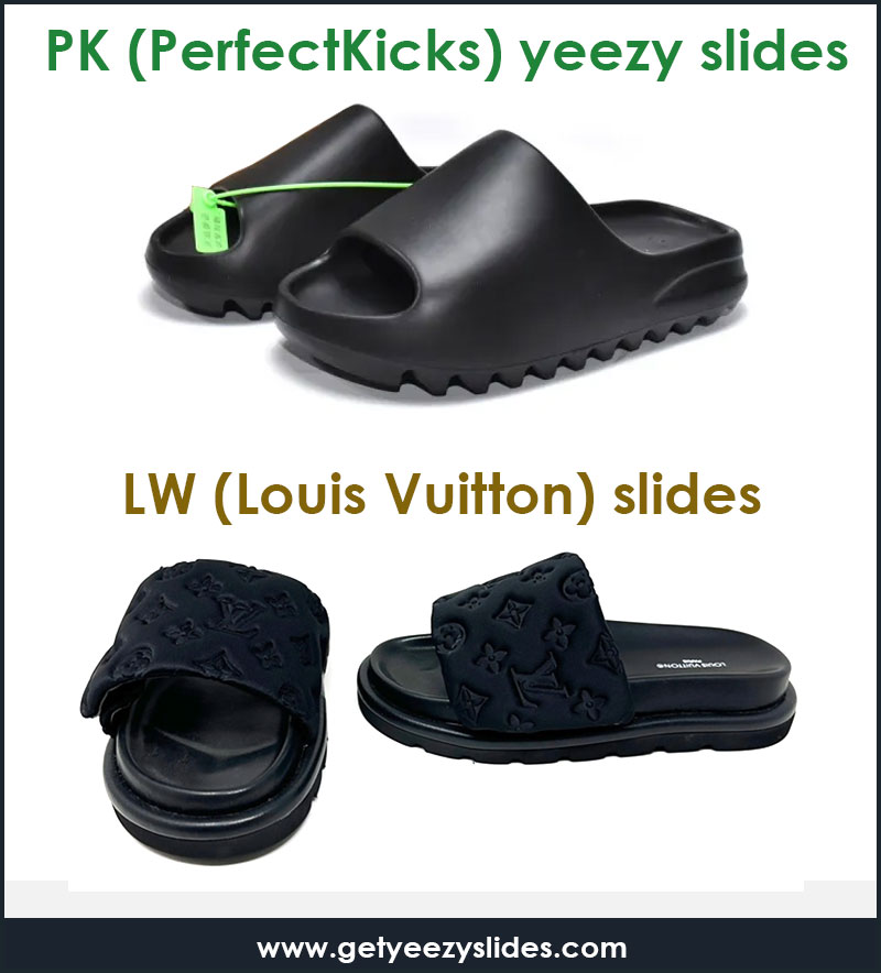 lw vs pk yeezy slides